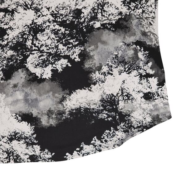 Lane Bryant Top Blouse 26 28 Black White Clouds 54x30 Cowl Stretch Sleeveless - Picture 10 of 12